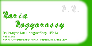 maria mogyorossy business card
